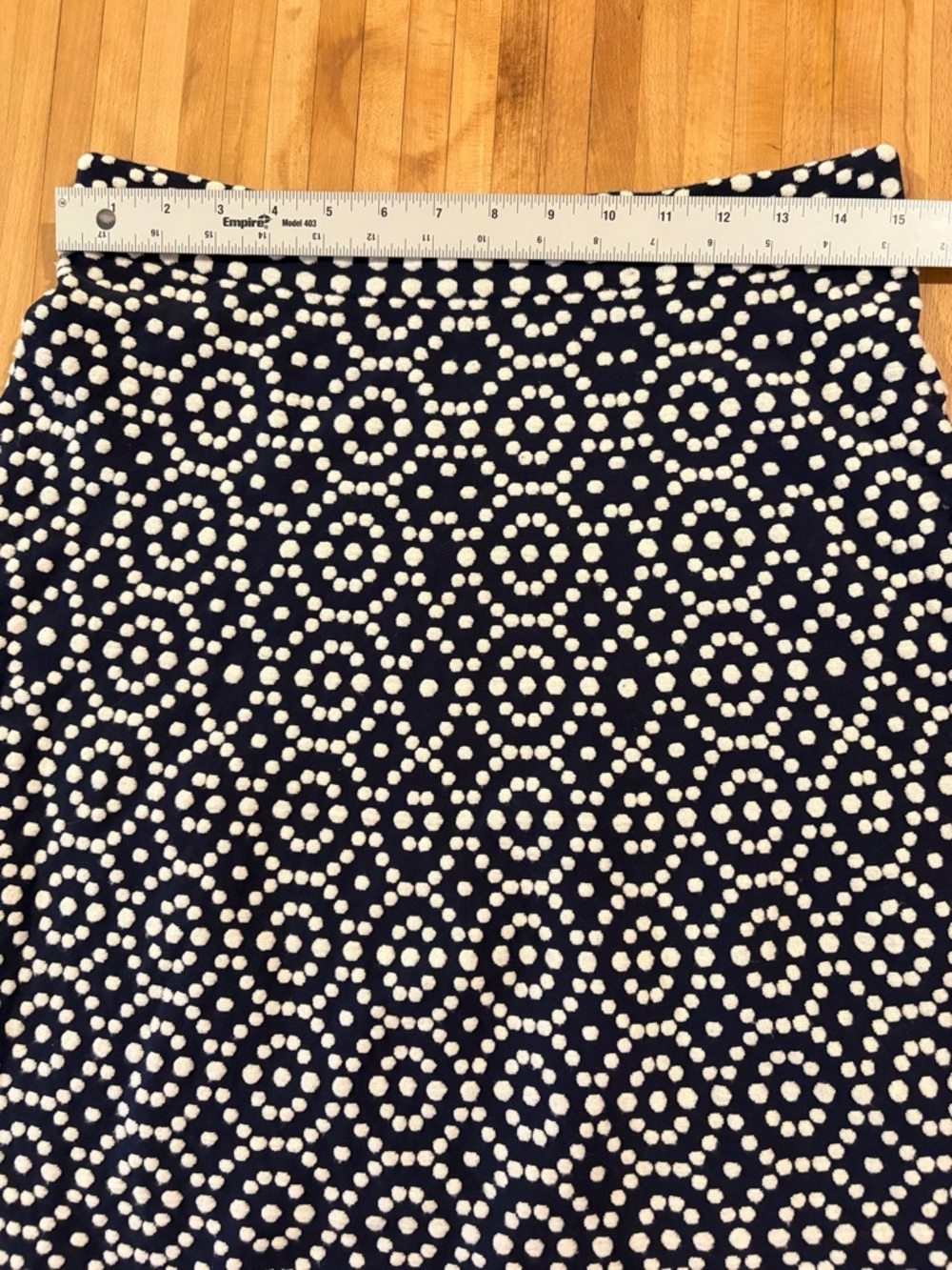 Boden Blue White Polka Dot A-Line Skirt Pull On Classic Preppy - Picture 5 of 6
